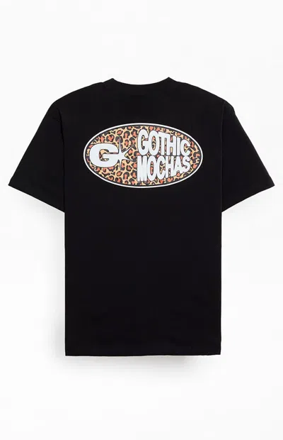 Gothic Mochas Men's Leopard Pill T-shirt In Washed Black