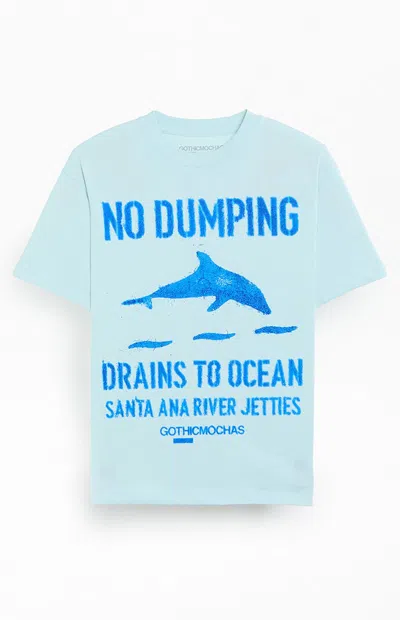 Gothic Mochas Men's No Dumping Dolphin T-shirt In Blue