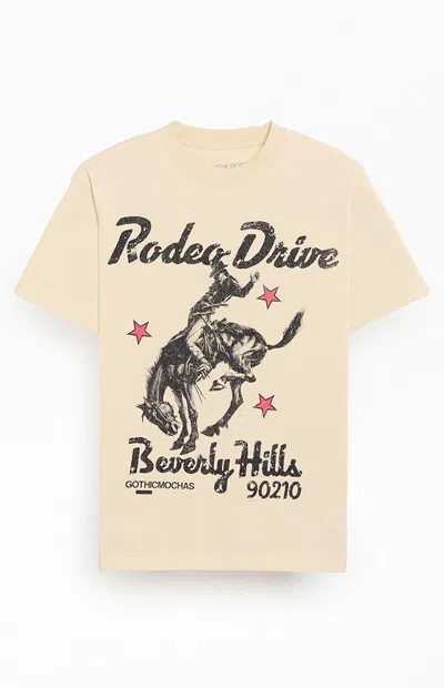 Gothic Mochas Men's Rodeo Drive 90210 T-shirt In Cream In Yellow