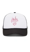 Gothicmochas Flame Trucker Hat In White