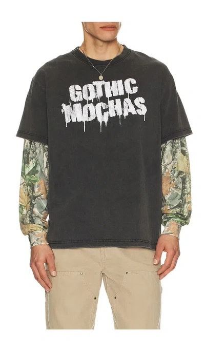 Gothicmochas Stencil Spray Layered Long Sleeve Tee In Multi
