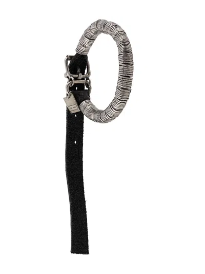 Goti Beaded Logo Charm Bracelet In Black