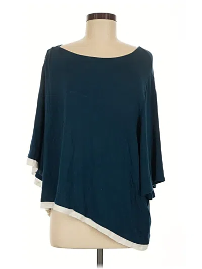Pre-owned Gottex 3/4 Sleeve Top Teal Boatneck Tops