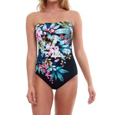 Gottex Bandeau One Piece Swimsuit In Got Dusk Bloom In Multi