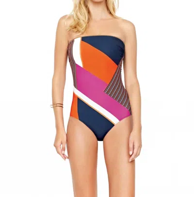 Gottex Bandeau One Piece Swimsuit In Got Maritime Orange In Multi
