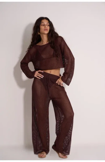 Gottex Beach Life Anna Two Crochet Long Sleeve Beach Top