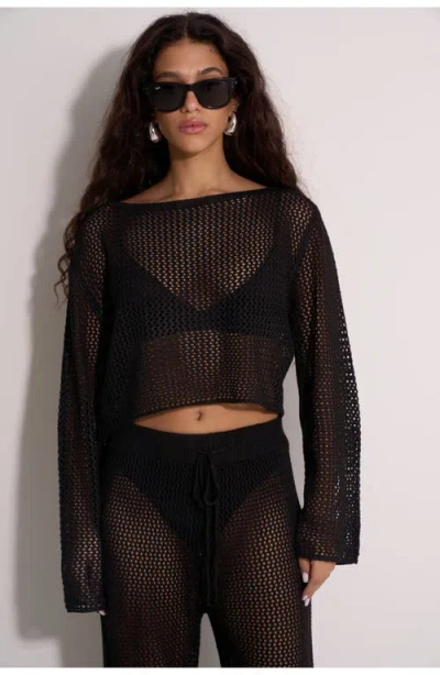 Gottex Beach Life Anna Two Crochet Long Sleeve Beach Top