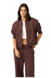 Gottex Beach Life Cozy Coast Airport Bomber Sweatshirt In Brown