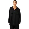 Gottex Beach Life Cozy Coast Airport Button Up Shacket In Black