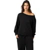 Gottex Beach Life Cozy Coast Airport Off The Shoulder Sweatshirt In Black