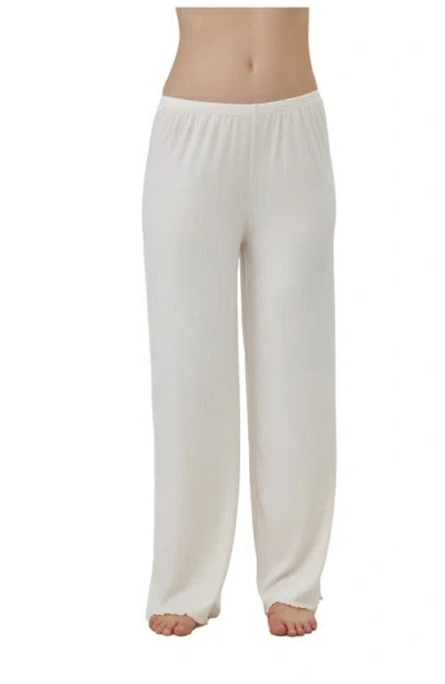 Gottex Beach Life Daydream Pointelle Loungewear Bottoms In White