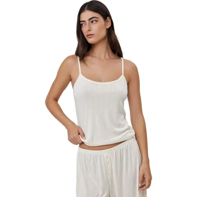 Gottex Beach Life Daydream Pointelle Loungewear Tank Top In White