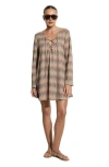 Gottex Beach Life Desert Mirage Verni Mini Beach Dress In Gray