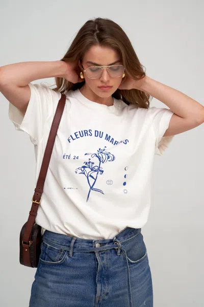 Gottex Beach Life Fleurs Du Marais Printed Swim Cover Up Tshirt Oversize In Multi