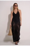 Gottex Beach Life Geometric Crochet Maxi Dress Cover-up