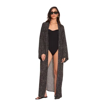 Gottex Beach Life Issey Swim Cover Up Kimono In Black