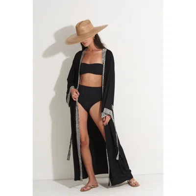 Gottex Beach Life Lee Midi Swim Cover Up Kimono In Black