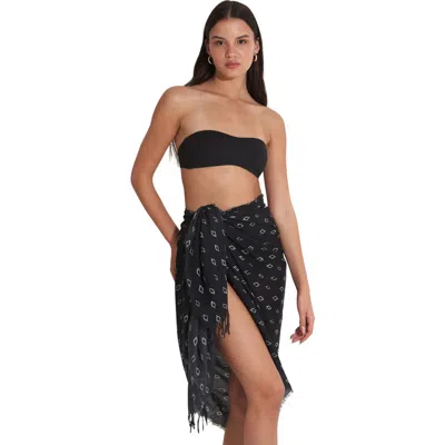 Gottex Beach Life Maya Swim Cover Up Sarong In Blk/crm