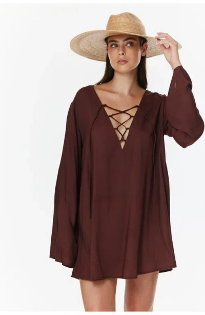 Gottex Beach Life Mist & Sand Mini Dress Cover-up In Brown