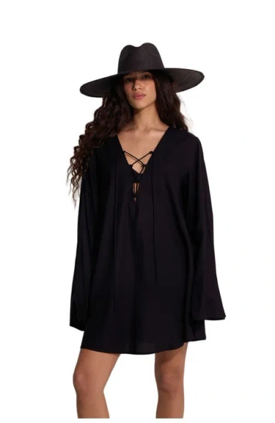 Gottex Beach Life Mist & Sand Mini Dress Cover-up In Black