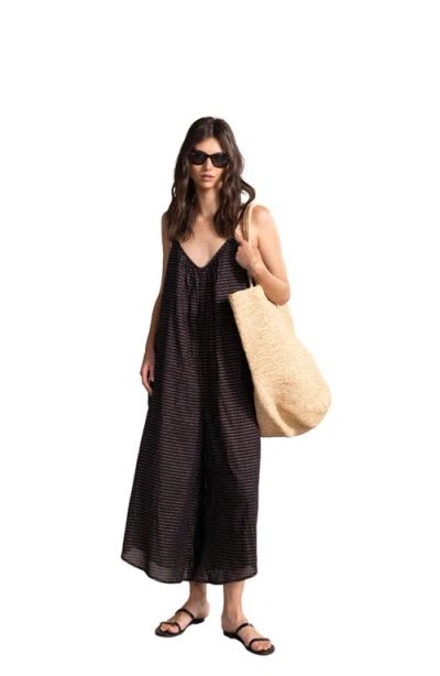 Gottex Beach Life Resort Swim Cover Up Long Jumpsuit In Black