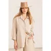Gottex Beach Life Resort Swim Cover Up Shirt In Neutral
