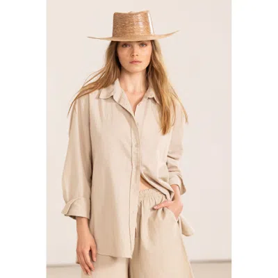 Gottex Beach Life Resort Swim Cover Up Shirt In Neutral