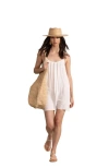 Gottex Beach Life Resort Swim Cover Up Short Jumpsuit In White