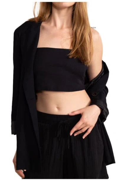 Gottex Beach Life Resort Tie Swim Cover Up Top In Black