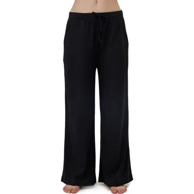 Gottex Beach Life Sandy Days Loungewear Wide Leg Bottoms In Black