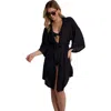 Gottex Beach Life Satin Shore Robe Cover-up In Black