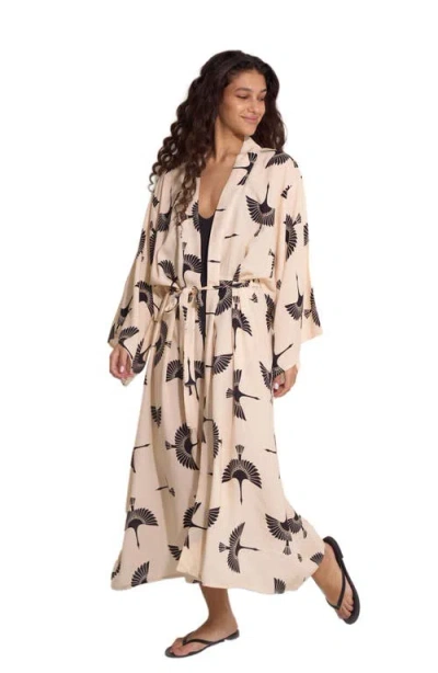 Gottex Beach Life Soar & Shore Robe Cover-up In Neutral