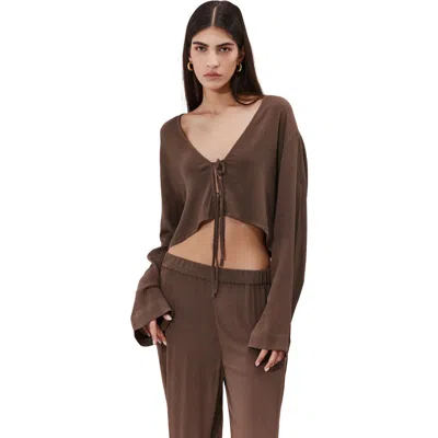 Gottex Beach Life Solena Crêpe Crop Top Cover-up In Brown