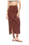 Gottex Beach Life Terra Sarong Style Wrap Skirt Cover-up In Brown