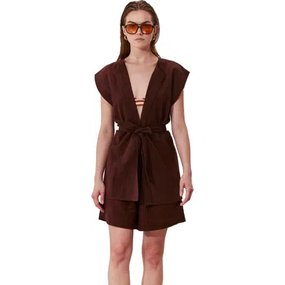 Gottex Beach Life Terra Sleeveless Vest Cover-up In Brown