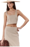 Gottex Beach Life Terra Square Neck Crop Top Cover-up In Neutral