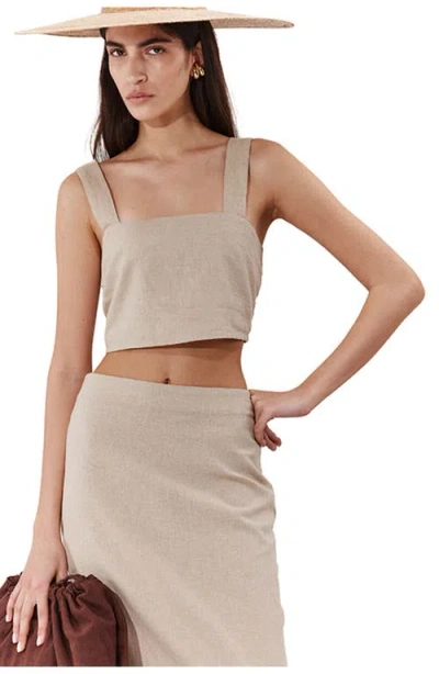 Gottex Beach Life Terra Square Neck Crop Top Cover-up In Neutral
