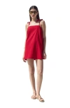 Gottex Beach Life Terra Square Neck Mini Dress Cover-up In Red