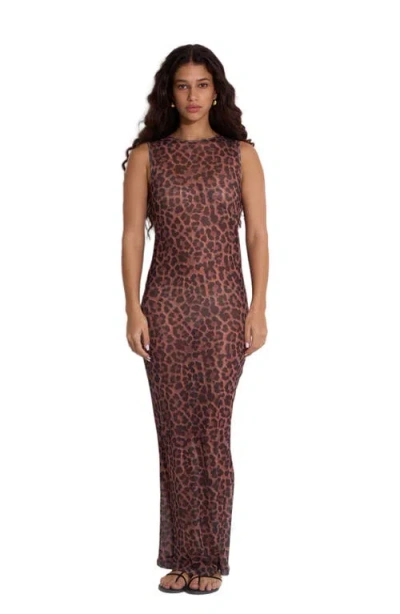 Gottex Beach Life Wild Mesh Sleeveless Dress Cover-up In Brown