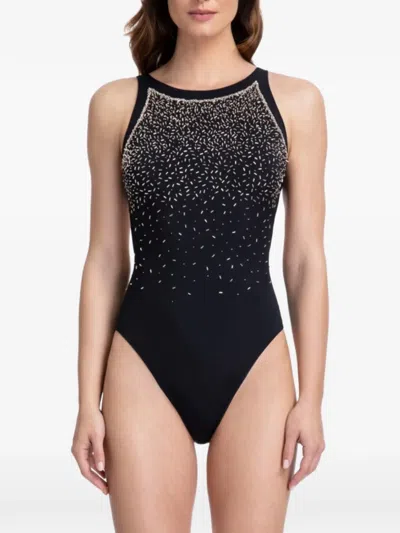 Gottex Bead-embellished Swimsuit In Black