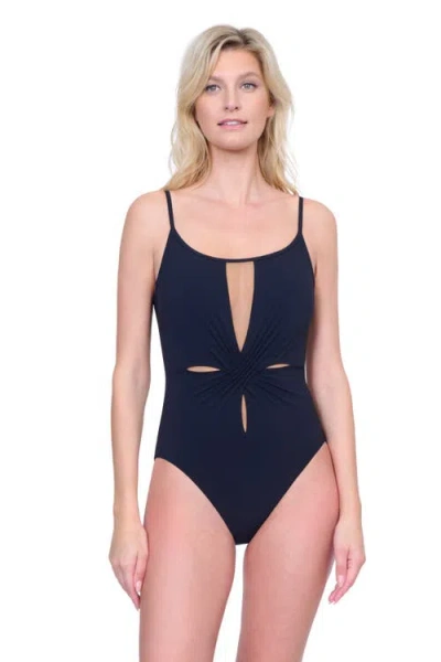 Gottex Beaute Luxury Lingerie Strap One-piece Swimsuit In Black