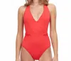 Gottex Braided Elegance V-collar One-piece Swimsuit In Red In Red