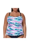 Gottex Canva Plus Size Shirred Underwire Tankini Top In Multi