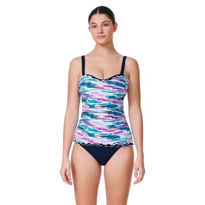Gottex Canva Tricolore D-cup Tankini Top In Multi