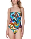Gottex Chain Strap Shimmer Print One Piece Swimsuit In Multi