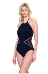 Gottex Day Dreamer High Neck Halter One Piece In Black