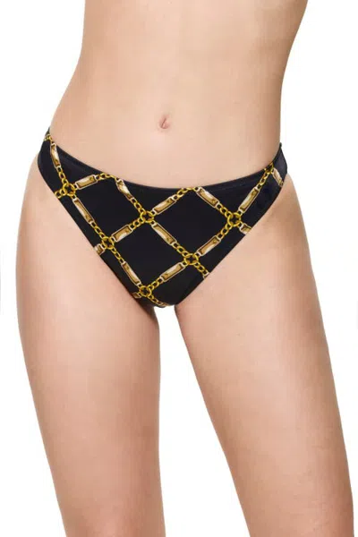 Gottex Deco Riviera Low Rise Bikini Bottom In Black