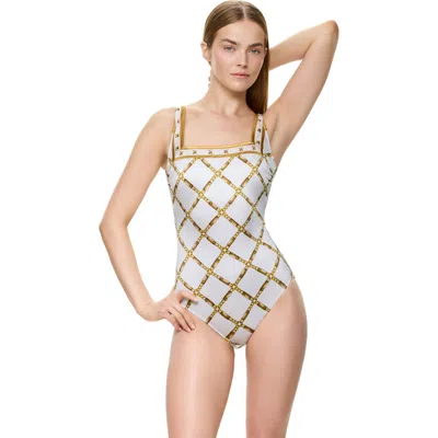 Gottex Deco Riviera Square Neck One Piece Swimsuit In Multi