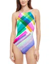 GOTTEX GOTTEX DIAGONAL DREAMS HIGH NECK ONE-PIECE