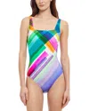 GOTTEX GOTTEX DIAGONAL DREAMS SQUARE NECK ONE-PIECE